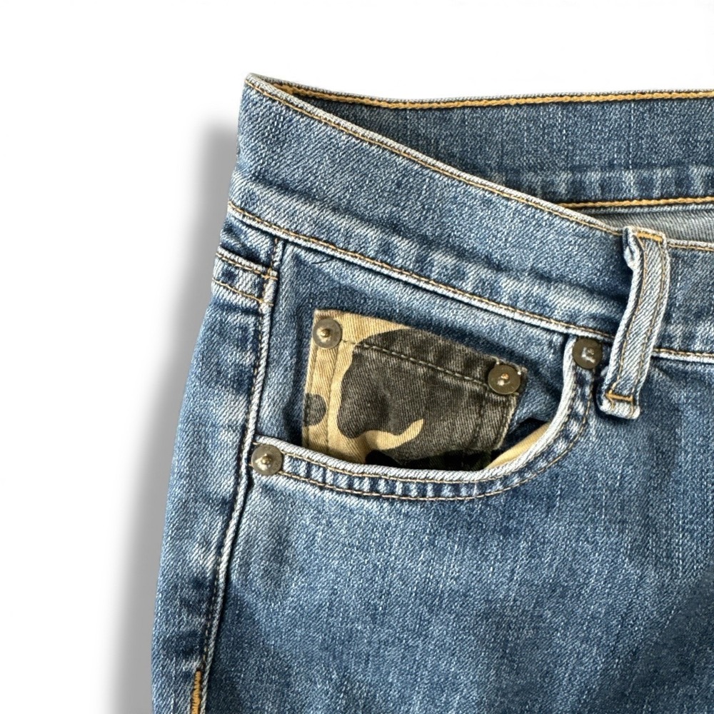 Rag & Bone Women Killburn Jeans Blue Distressed Camo Pocket Size 25 EUC